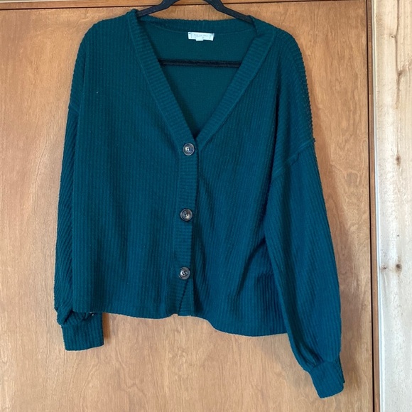 Blu Pepper green button up cardigan - Picture 1 of 7